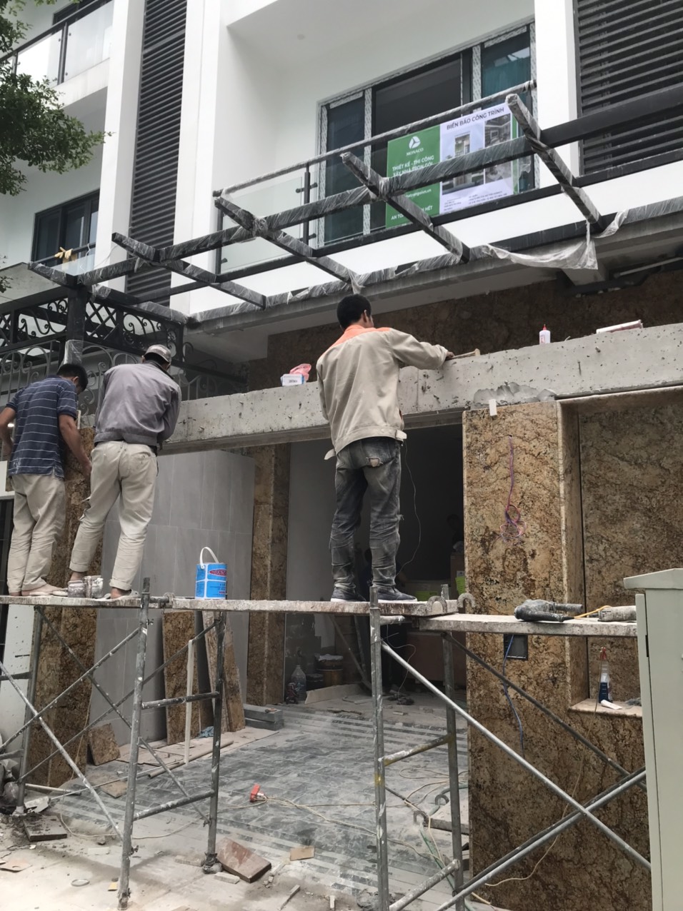 Công trình xây dựng phần thô nhà phố của anh Hoàng Ba Đình, Hà Nội