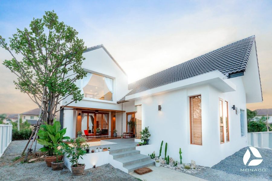xây nhà mái bằng 1 tầng 80m2 