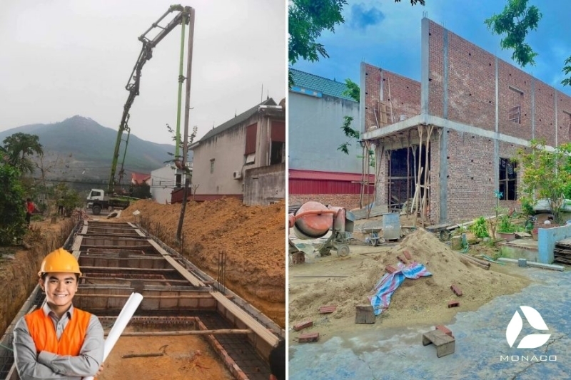 cách tính diện tích xây nhà 1 trệt 2 lầu