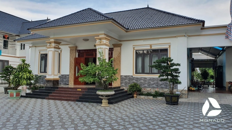 Mẫu xây nhà mái bằng 1 tầng 80m2 