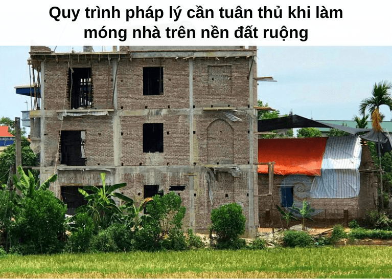 Làm móng nhà trên nền đất ruộng sao cho đúng