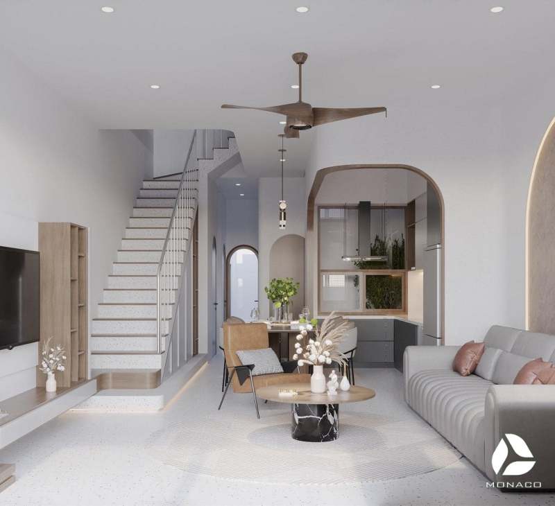 xây nhà ống 2 tầng với 200 triệu
