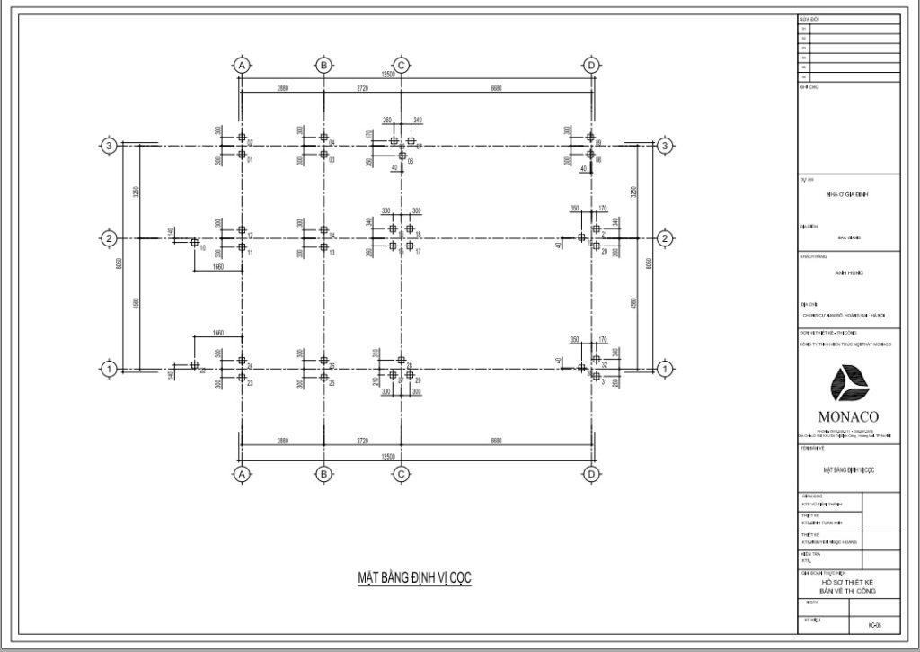Minh hoạ một phần hồ sơ thiết kế kỹ thuật thi công – Kết cấu
